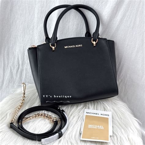 ellis small leather satchel michael kors black|MICHAEL Michael Kors Ellis Satchel .